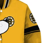 boston bruins snoopy attitude gold varsity jacket best selling