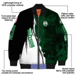 boston celtics edgy scratch effect green black bomber jacket best selling