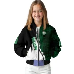 boston celtics edgy scratch effect green black bomber jacket best selling