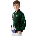 boston celtics edgy scratch effect green black bomber jacket best selling