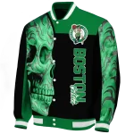 boston celtics fire skull green black varsity jacket best selling