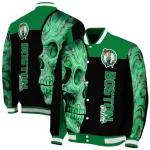 boston celtics fire skull green black varsity jacket best selling