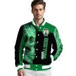 boston celtics fire skull green black varsity jacket best selling