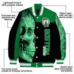 boston celtics fire skull green black varsity jacket best selling