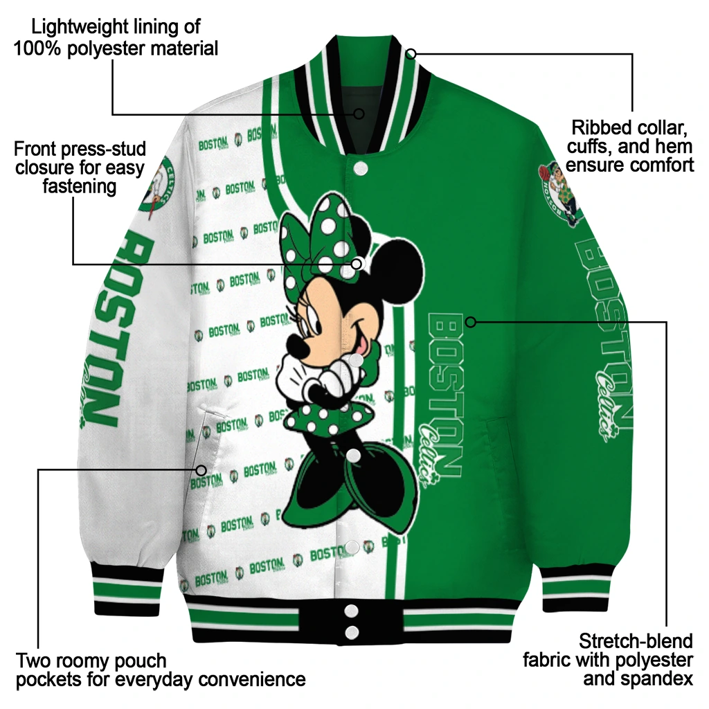 boston celtics minnie mouse green varsity jacket new arrival boston celtics minnie mouse green varsity jacket new arrival