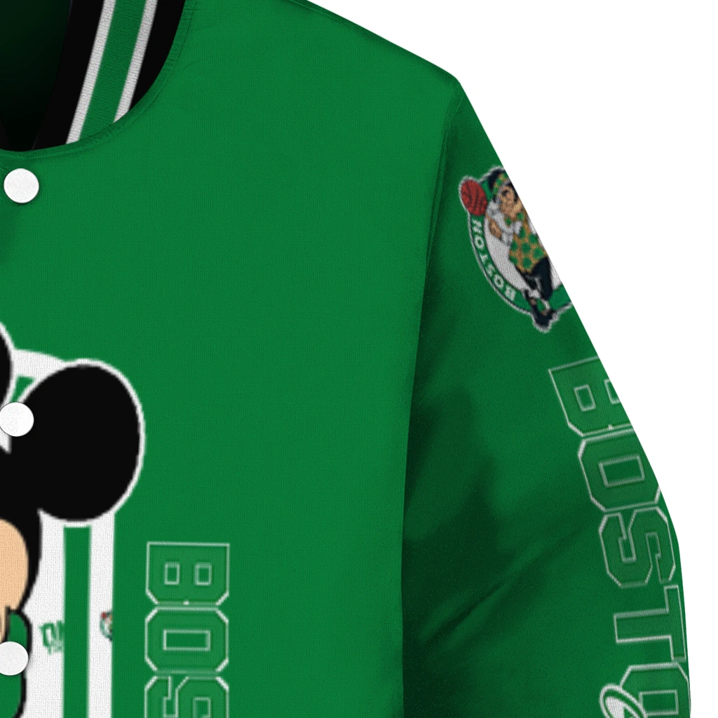 boston celtics minnie mouse green varsity jacket premium grade boston celtics minnie mouse green varsity jacket premium grade