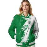 boston celtics ripped bolt green white varsity jacket best selling