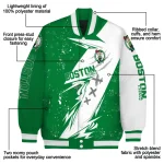 boston celtics ripped bolt green white varsity jacket best selling