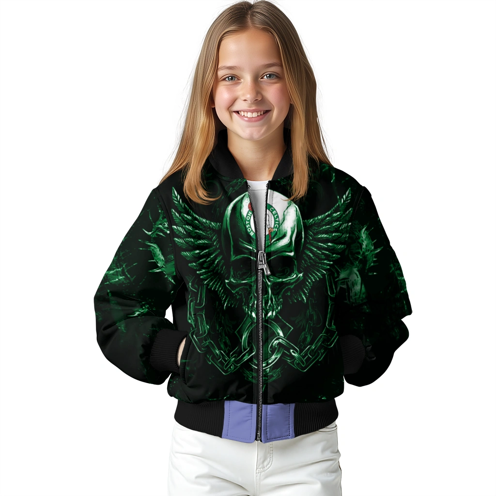boston celtics skull bite green black bomber jacket top rated boston celtics skull bite green black bomber jacket top rated