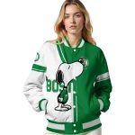 boston celtics snoopy attitude green varsity jacket best selling