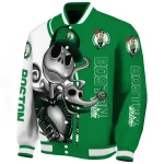 boston celtics spooky grin green varsity jacket best selling