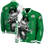 boston celtics spooky grin green varsity jacket best selling
