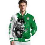 boston celtics spooky grin green varsity jacket best selling