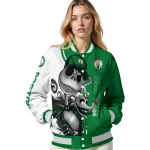 boston celtics spooky grin green varsity jacket best selling