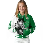 boston celtics spooky grin green varsity jacket best selling