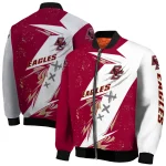 boston college eagles ripped bolt maroon white bomber jacket best selling