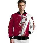 boston college eagles ripped bolt maroon white bomber jacket best selling
