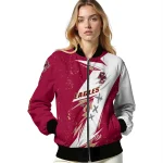 boston college eagles ripped bolt maroon white bomber jacket best selling