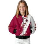 boston college eagles ripped bolt maroon white bomber jacket best selling