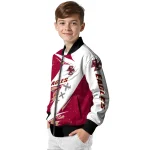 boston college eagles ripped bolt maroon white bomber jacket best selling
