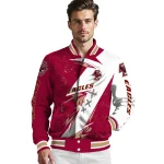 boston college eagles ripped bolt maroon white varsity jacket best selling