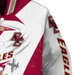 boston college eagles ripped bolt maroon white varsity jacket best selling