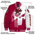 boston college eagles skull outline maroon white varsity jacket best selling