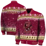boston college eagles snowy pines maroon varsity jacket best selling
