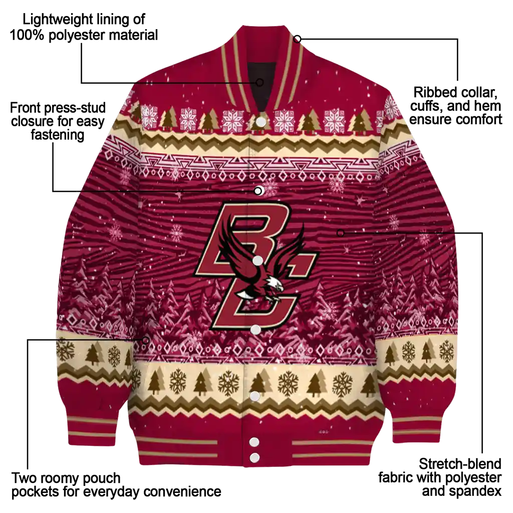 boston college eagles snowy pines maroon varsity jacket new arrival boston college eagles snowy pines maroon varsity jacket new arrival