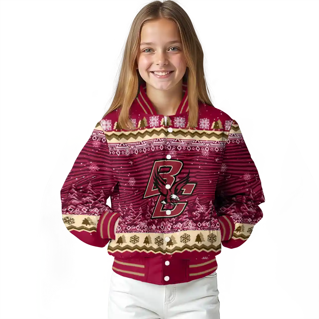 boston college eagles snowy pines maroon varsity jacket top rated boston college eagles snowy pines maroon varsity jacket top rated