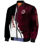 boston college eagles torn texture print maroon black bomber jacket best selling