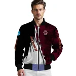 boston college eagles torn texture print maroon black bomber jacket best selling