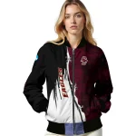 boston college eagles torn texture print maroon black bomber jacket best selling