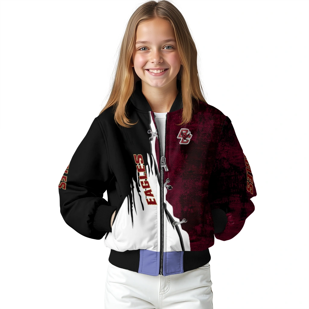 boston college eagles torn texture print maroon black bomber jacket top rated boston college eagles torn texture print maroon black bomber jacket top rated