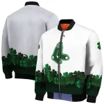 boston red sox four leaf icon white green bomber jacket best selling