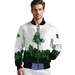 boston red sox four leaf icon white green bomber jacket best selling