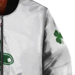 boston red sox four leaf icon white green bomber jacket best selling
