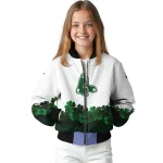 boston red sox four leaf icon white green bomber jacket best selling
