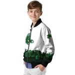 boston red sox four leaf icon white green bomber jacket best selling