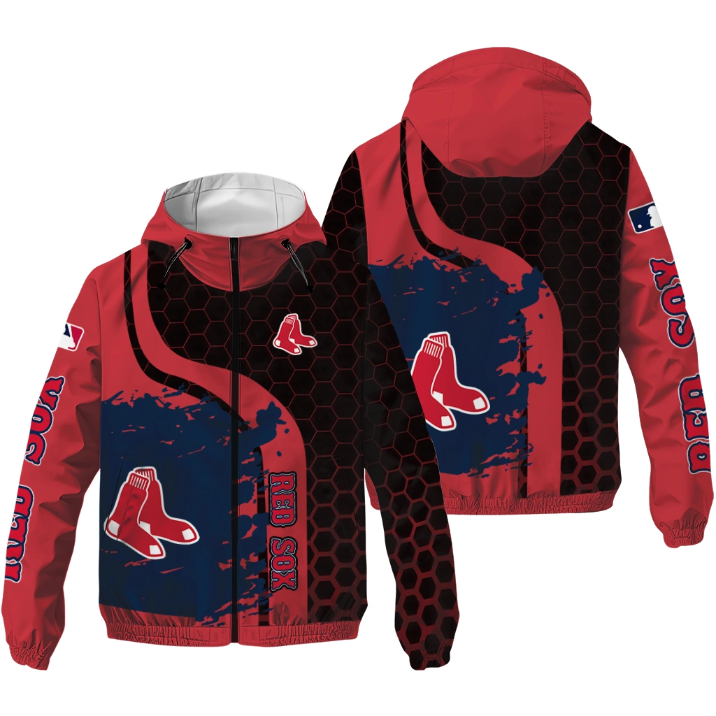 boston red sox hex splash red black windbreaker jacket high quality boston red sox hex splash red black windbreaker jacket high quality