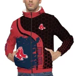 boston red sox hex splash red black windbreaker jacket best selling