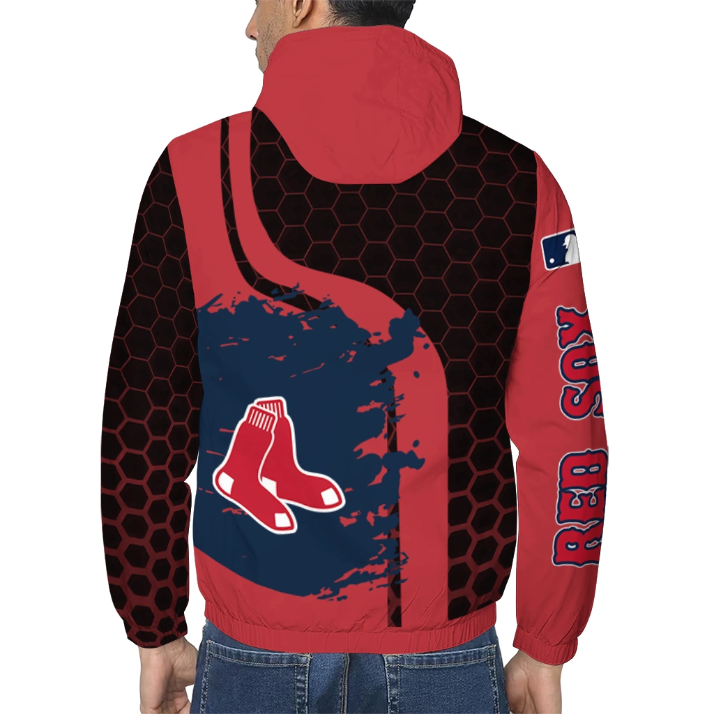 boston red sox hex splash red black windbreaker jacket trendy boston red sox hex splash red black windbreaker jacket trendy