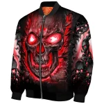 boston red sox inferno skull red black bomber jacket best selling