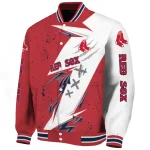 boston red sox ripped bolt red white varsity jacket best selling