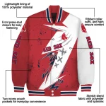 boston red sox ripped bolt red white varsity jacket best selling