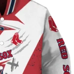 boston red sox ripped bolt red white varsity jacket best selling