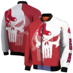 boston red sox skull outline red white bomber jacket best selling
