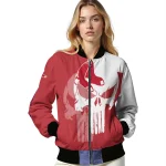 boston red sox skull outline red white bomber jacket best selling