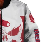 boston red sox skull outline red white bomber jacket best selling
