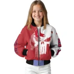 boston red sox skull outline red white bomber jacket best selling
